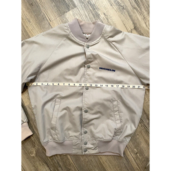 Vtg Michelin Swingster Jacket Khaki Tab Team Size Medium Made In USA Men's - Picture 8 of 9
